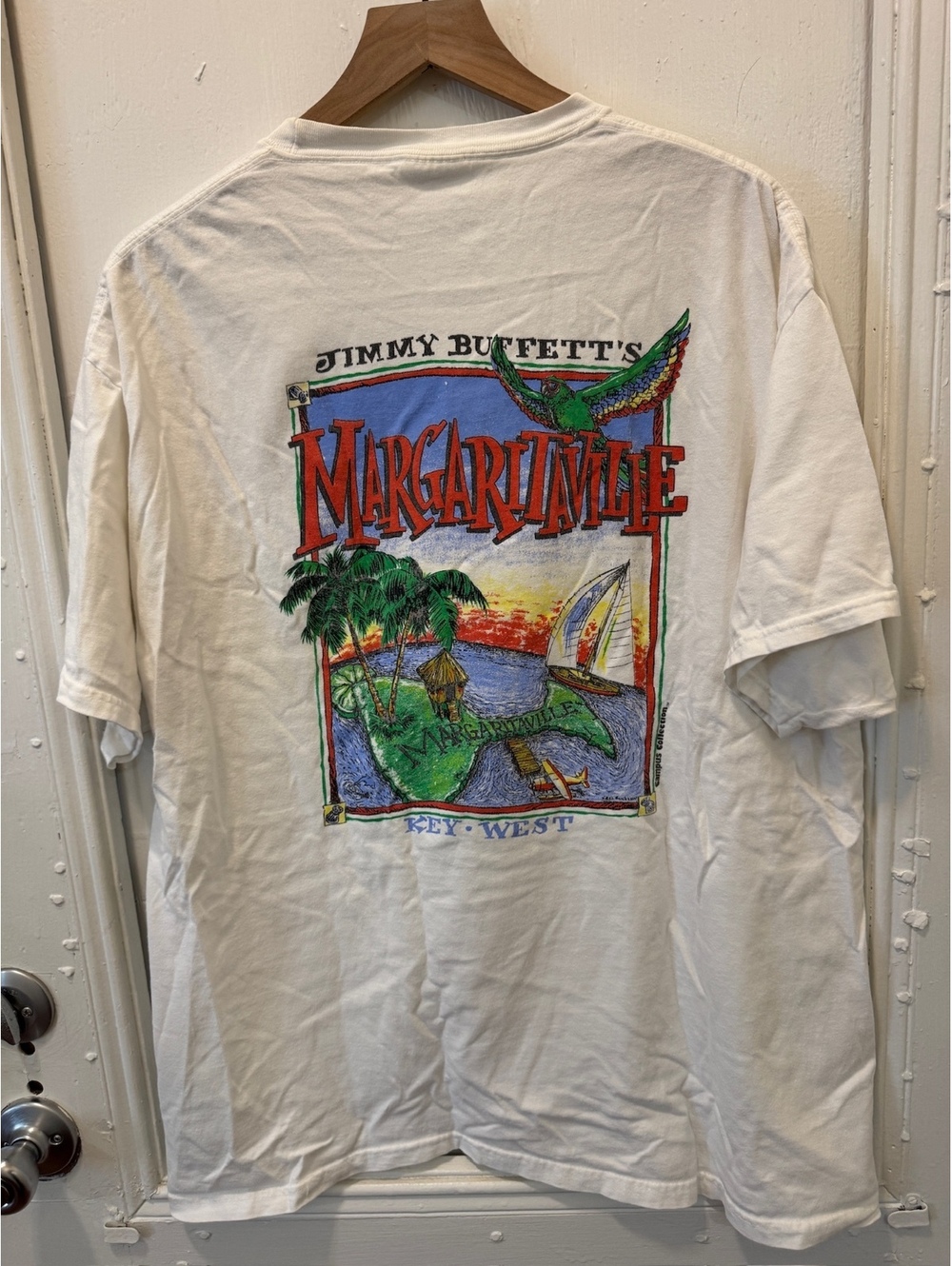 Vintage Y2K Margaritaville Key West Campus Collection Pocket T-Shirt, Size XL